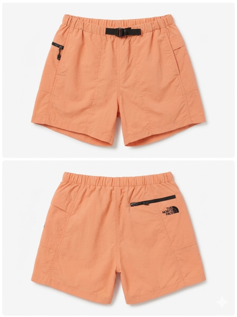 North Face Hiking Hybrid Shorts, FlashDry Mesh Lined — Canyonlands Orange